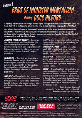 Bride Of Monster Mentalism - Volume 3 by Docc Hilford - DVD - Got Magic?