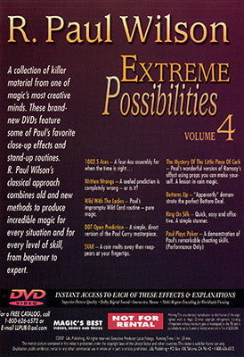 Extreme Possibilities - Volume 4 by R. Paul Wilson - DVD - Got Magic?